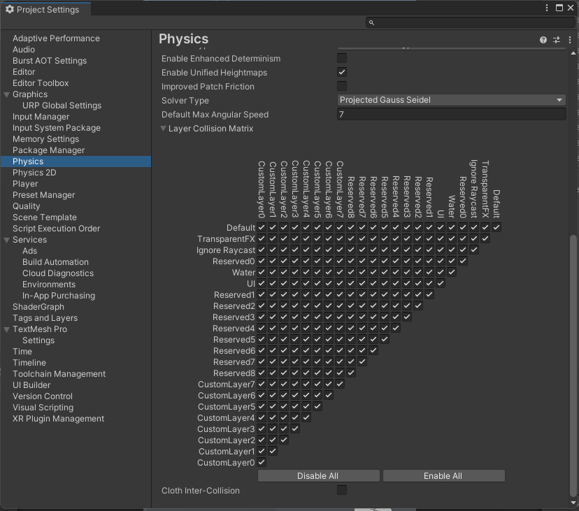 collision matrix